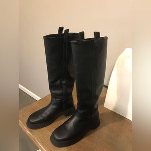Chunky Sole Leather Boots